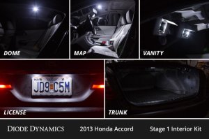 Honda Accord Interior LED Kit - Diode Dynamics - Stage 1 - Cool White - `13-`17